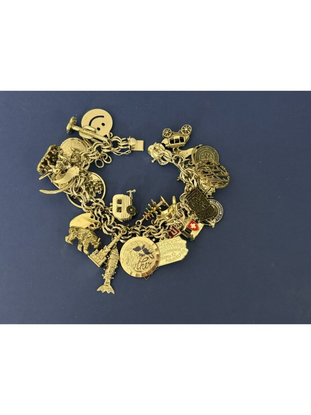 Vintage ELCO  Charm Bracelet LOADED With 26 STERLING SILVER CHARMS